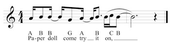 Paper Doll - Verse melody