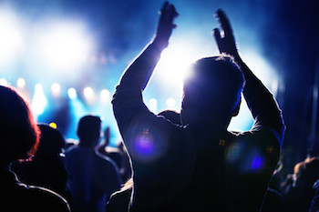 Rock concert audience